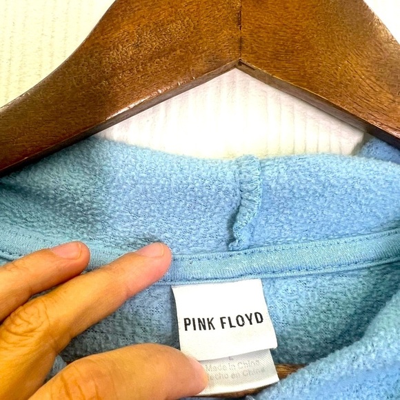 Pink Floyd - The Dark Side Of The Moon Graphic Baby Blue Hoodie Size Large - Picture 9 of 11